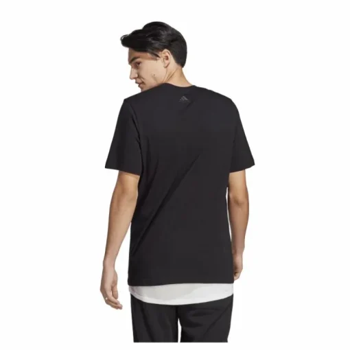 Essentials Single Jersey Linear Embroidered Logo T-Shirt Black