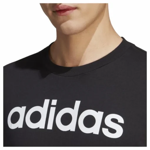 Essentials Single Jersey Linear Embroidered Logo T-Shirt Black