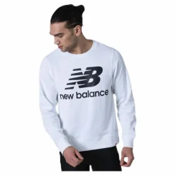 Essentials Stacked Logo Crew White/Black