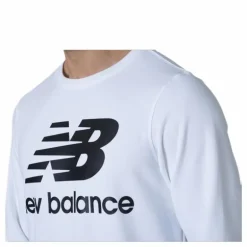 Essentials Stacked Logo Crew White/Black