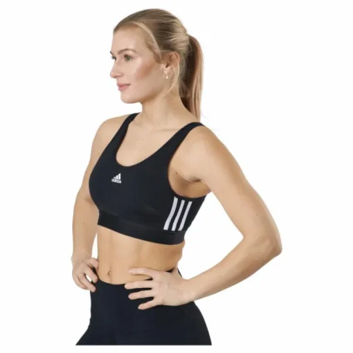Essentials 3-Stripes Crop Top With Removable Pads Black / White