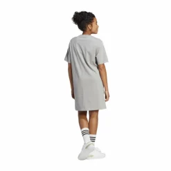 Essentials 3-Stripes Single Jersey Boyfriend Tee Dress Medium Grey Heather / White
