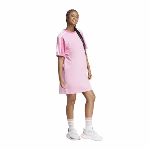 Essentials 3-Stripes Single Jersey Boyfriend Tee Dress Pink