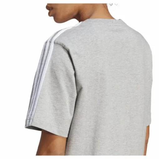 Essentials 3-Stripes Single Jersey Boyfriend Tee Dress Medium Grey Heather / White