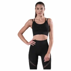 Fitness Seamless Mesh Bra Black