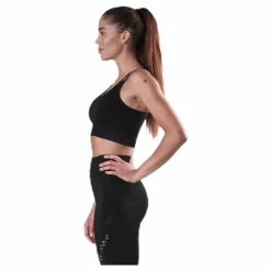 Fitness Seamless Mesh Bra Black