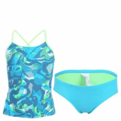 Floral Camo Crossback Tankini Turquoise