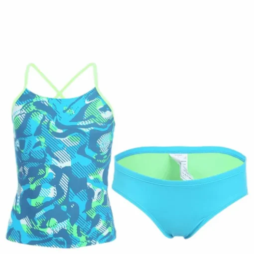 Floral Camo Crossback Tankini Turquoise