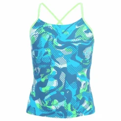 Floral Camo Crossback Tankini Turquoise
