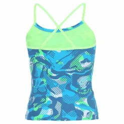 Floral Camo Crossback Tankini Turquoise