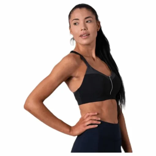 Front Zip Sports Bra Grey