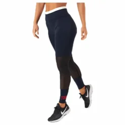 Full Length Mesh InsertLegging Blue/Red