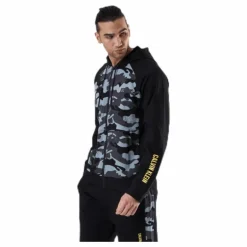 Full Zip Hooded Jacket Patterned/Black
