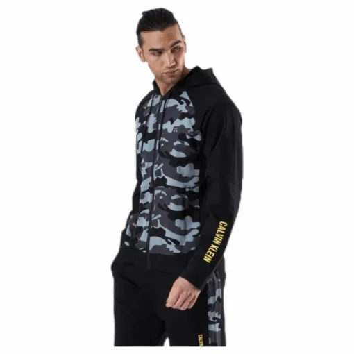 Full Zip Hooded Jacket Patterned/Black