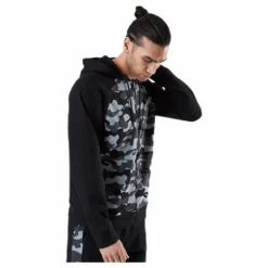 Full Zip Hooded Jacket Patterned/Black