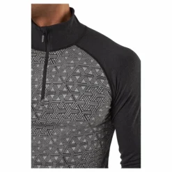Geo Merino Wool Halfzip Dgrey