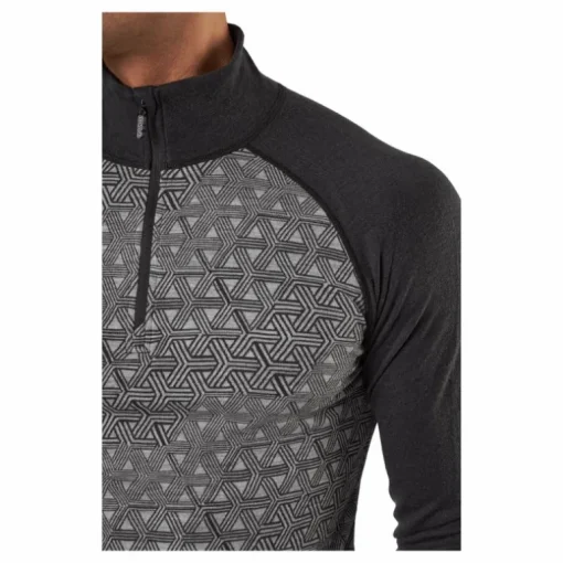Geo Merino Wool Halfzip Dgrey