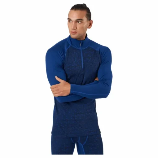 Geo Merino Wool Halfzip Lapis
