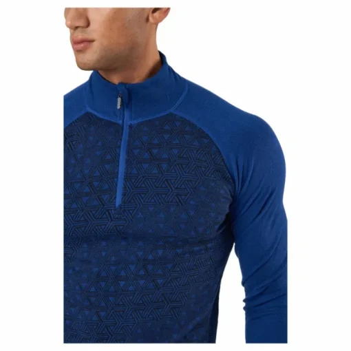 Geo Merino Wool Halfzip Lapis