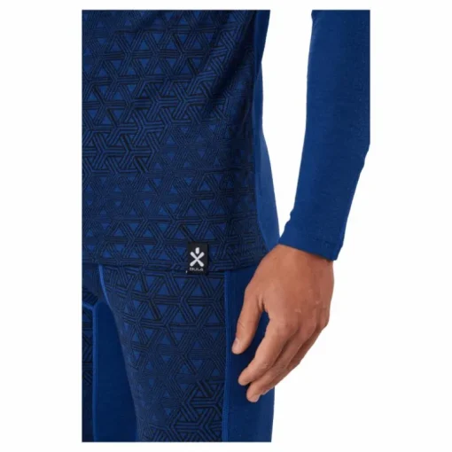 Geo Merino Wool Halfzip Lapis