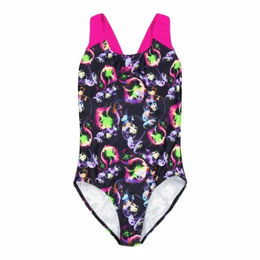 Girls Allover Splashback Black/pink