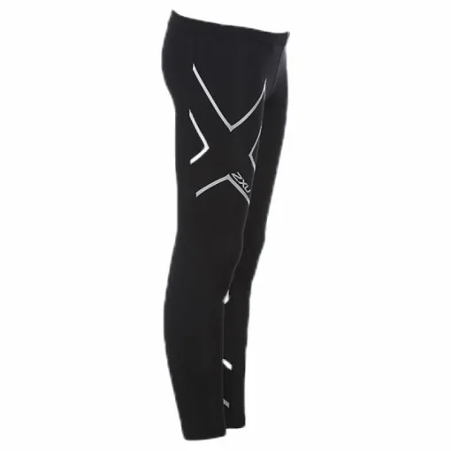Girl`s Compression Tights-U Junior Black/Silver