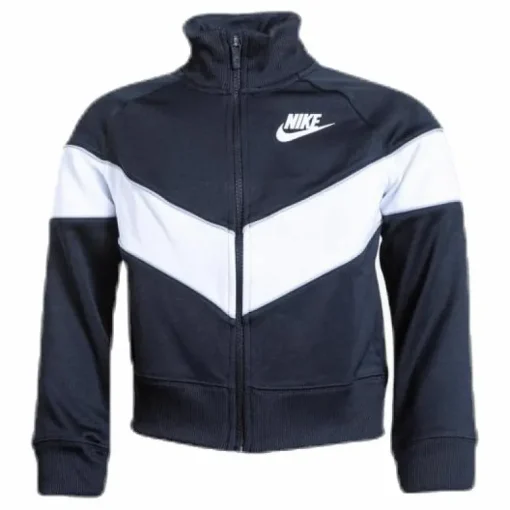 Girls Heritage Front Zip White/Black