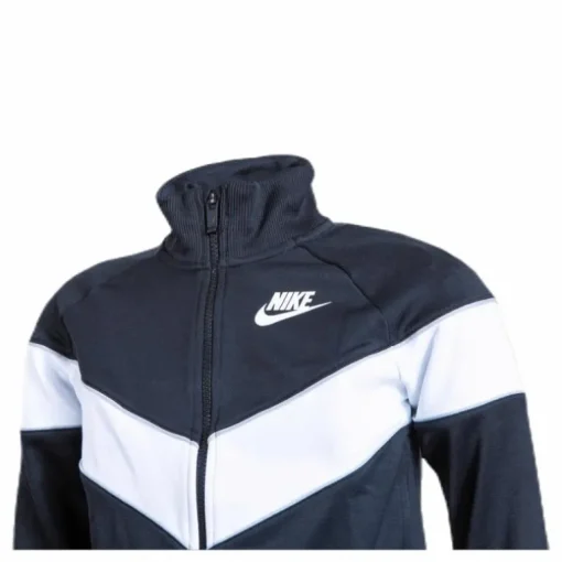 Girls Heritage Front Zip White/Black
