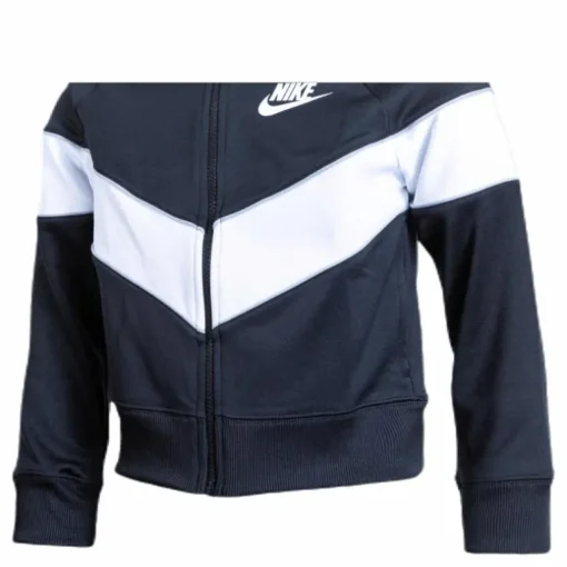 Girls Heritage Front Zip White/Black