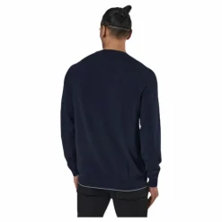 Grid Texture V Neck Jumper Blue
