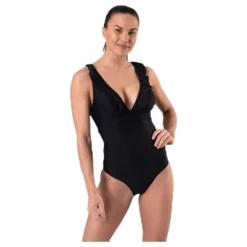 Halia Frill Swimsuit Black
