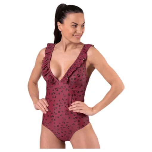 Halia Frill Swimsuit Patterned/Red
