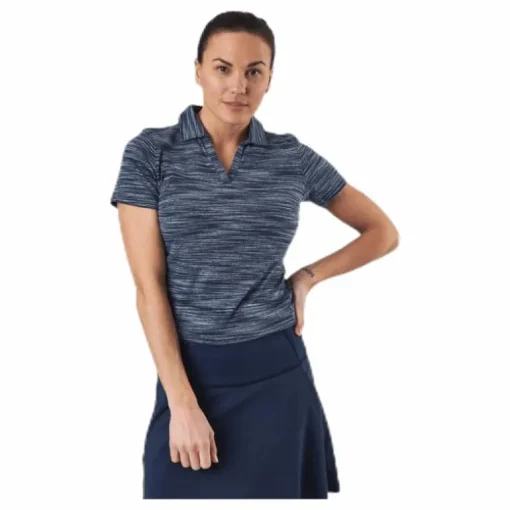 Heather Slub Polo Blue