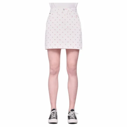 High Rise Mini Skirt White