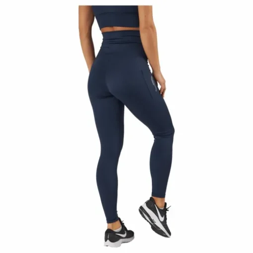 High Waist Tights - Side Pocke Dark Blue