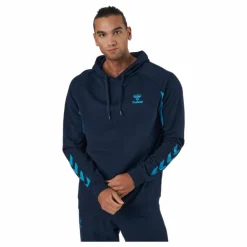 Hmlaction Cotton Hoodie Black Iris/atomic Blue