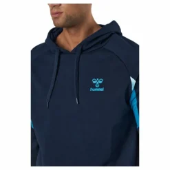 Hmlaction Cotton Hoodie Black Iris/atomic Blue
