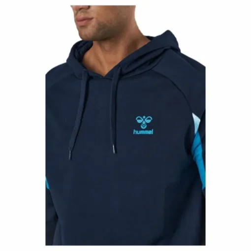 Hmlaction Cotton Hoodie Black Iris/atomic Blue