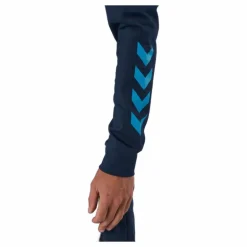 Hmlaction Cotton Hoodie Black Iris/atomic Blue