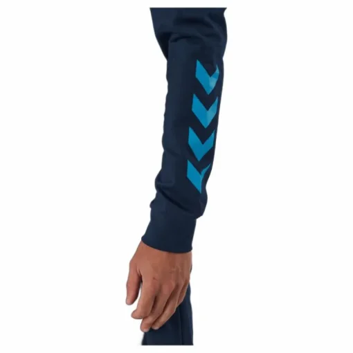Hmlaction Cotton Hoodie Black Iris/atomic Blue