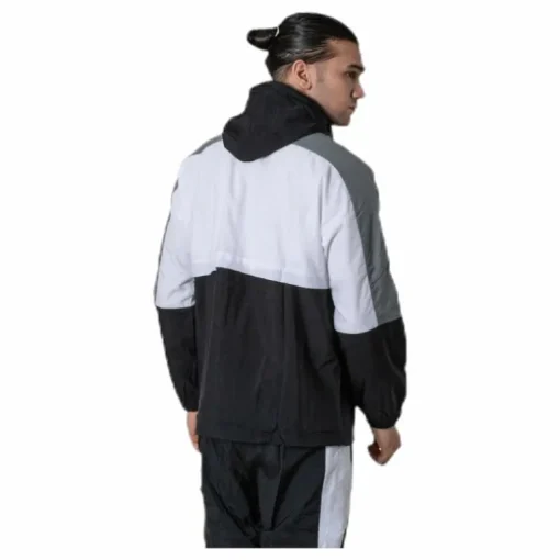 Hooded Woven White/Black