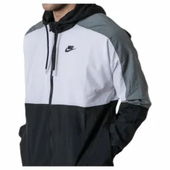 Hooded Woven White/Black