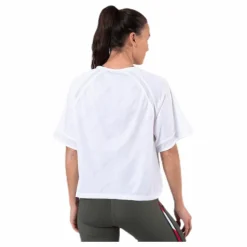 Jacquard Performance Boxy Top White