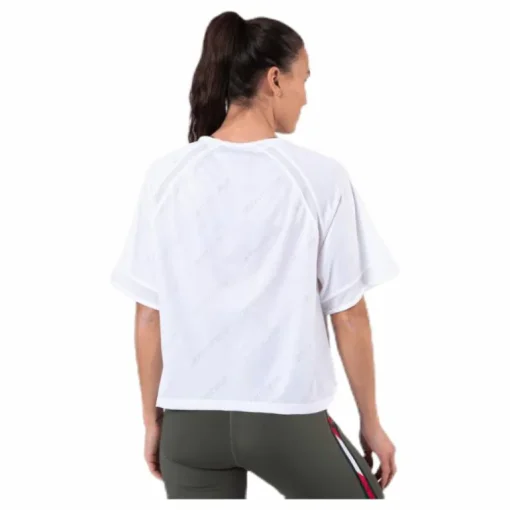 Jacquard Performance Boxy Top White