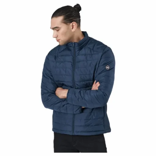 Jjeace Spring Puffer Collar Sn Navy Blazer