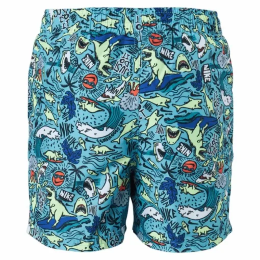 Junior 4" Volley Short AOP Blue
