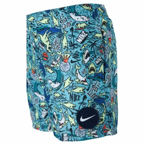 Junior 4" Volley Short AOP Blue
