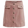 Ketty Cord Button Skirt Pink