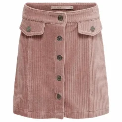 Ketty Cord Button Skirt Pink