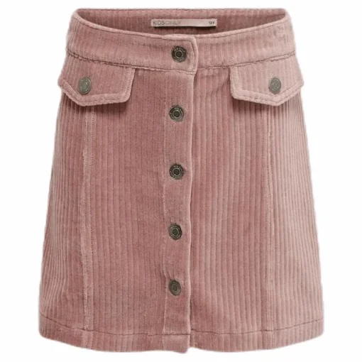 Ketty Cord Button Skirt Pink